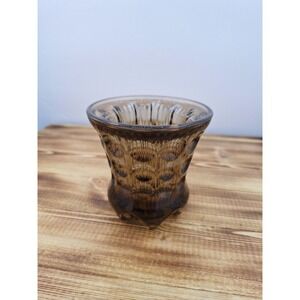 Vintage‎ Fostoria Highlights Smokey 3.75" Votive Candle Holder Thumbprint